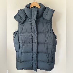 Lululemon Wunder Puff mid-length long vest Oil Grey/Belgian Blue 12